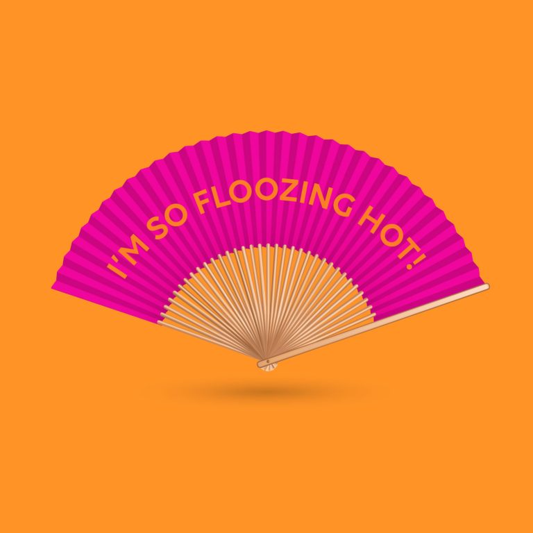 back of the Floozie hand fan image
